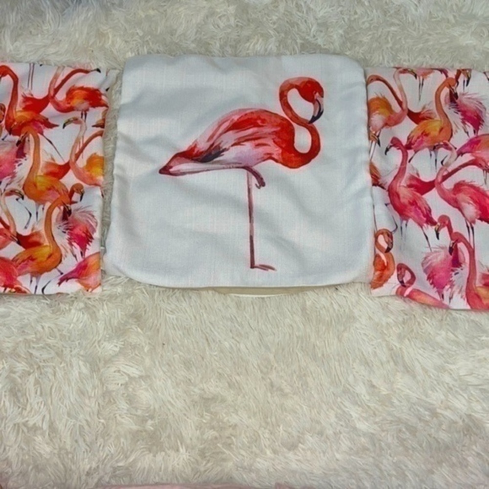 Famingos 3 pieces decorative pillows cover